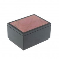 Шкатулка из родонита и долерита 9х7,5х5,3 см 128948