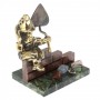 Сувенирная статуэтка "Гном Строитель" из бронзы и камня 117190
