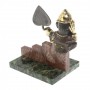 Сувенирная статуэтка "Гном Строитель" из бронзы и камня 117190