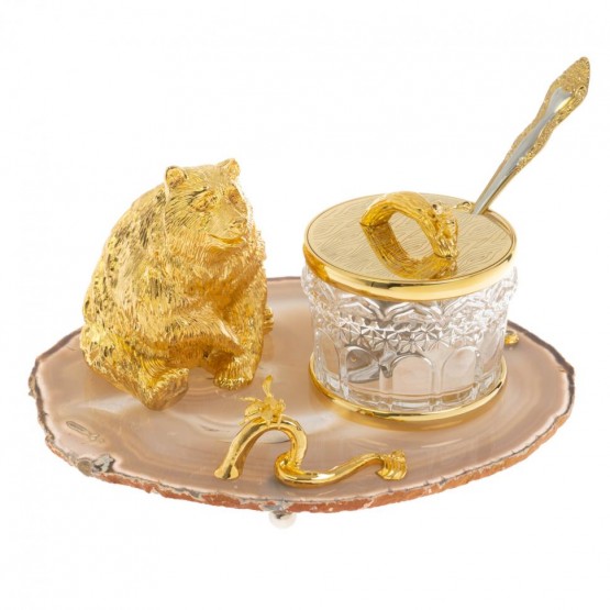 Медовница "Медведь" камень агат Златоуст 130116