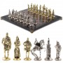 Настольные шахматы "Русь" доска 40х40 см камень лемезит фигуры металлические 120684