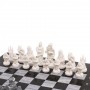 Шахматы "Средневековье" доска 40х40 см из серого мрамора и змеевика 126492