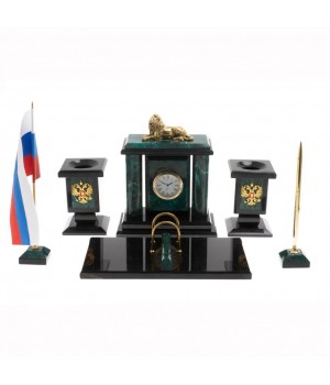 Настольный набор "Лев" из змеевика 129933