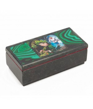 Шкатулка Хозяйка медной горы змеевик 14х7х5 см 117467