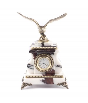 Каменные часы из мрамора и бронзы "Орел"