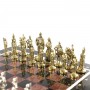 Шахматный ларец из камня с металлическими фигурами "Русь" 121210