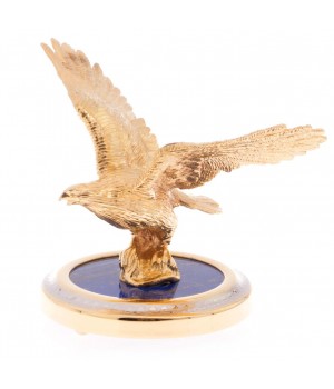 Настольная статуэтка из бронзы "Парящий орел" камень лазурит в подарочной коробке Златоуст 121920