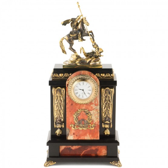 Часы "Георгий Победоносец" из яшмы и бронзы 115004