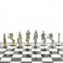 Настольная игра шахматы "Галлы и Римляне" доска 40х40 см камень белый мрамор фигуры металлические