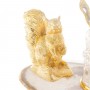 Медовница "Золотая белка" камень агат бронза в подарочной коробке Златоуст / посуда для меда / банка для меда / емкость под мед
