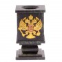 Карандашница с гербом России камень нефрит / стакан для ручек / подставка для карандашей