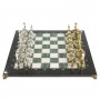 Шахматы с металлическими фигурами "Дон Кихот" доска 40х40 см камень офиокальцит мрамор