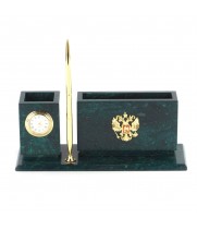 Письменный мини-набор "Герб России" камень змеевик 113486