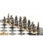 Шахматы "Северные народы" бронза мрамор 40х40 см 119901