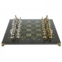 Набор шахматы подарочные "Дон Кихот" доска 36х36 см камень змеевик фигуры металлические