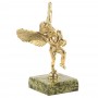 Бронзовая фигурка "Ангел с флейтой" камень змеевик 120580