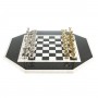 Шахматный стол "Дискобол" мрамор, змеевик на металлической подставке 123753