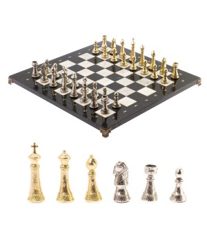Шахматы "Стаунтон" доска 44х44 см камень мрамор, змеевик / Шахматы подарочные / Шахматный набор / Настольная игра