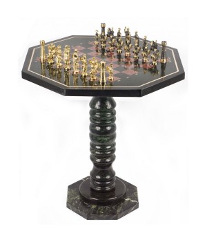 Шахматный стол фигуры "Римские" бронза лемезит 117824
