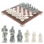 Подарочный набор для игры шахматы "Средневековье" доска 40х40 камень лемезит каменные ножки