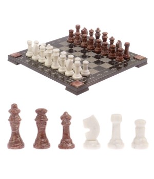 Шахматы с гравировкой "Турнирные" доска 36х36 см мрамор, лемезит 125956