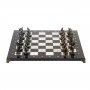 Шахматы из бронзы "Идолы" доска 44х44 см мрамор, змеевик / Шахматы подарочные / Шахматный набор / Настольная игра