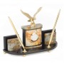 Настольный набор "Гордый орел" из камня офиокальцит с бронзой 118726