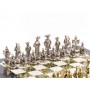 Шахматы подарочные "Средневековье" доска 44х44 см из натурального камня мрамор змеевик фигуры металлические