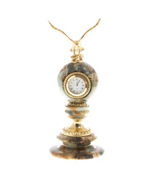 Настольные часы "Орел" камень офиокальцит / настольные часы / часы декоративные / кварцевые часы / интерьерные часы / подарочные часы