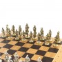 Шахматный ларец "Галлы и Римляне" доска дуб 43,5х43,5 см / Шахматы подарочные / Шахматы металлические / Шахматный набор / Шахматы деревянные