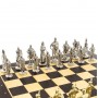Шахматный ларец "Русь" доска венге 43,5х43,5 см / Шахматы подарочные / Шахматы металлические / Шахматный набор / Шахматы деревянные