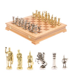 Шахматный ларец "Римляне" доска бук 43,5х43,5 см / Шахматы подарочные / Шахматный набор / Настольная игра