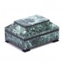 Ларец из камня серафинит 12х9х6 см / шкатулка для ювелирных украшений / для хранения бижутерии / шкатулка из камня