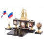 Настольный набор из яшмы с бронзой "Россия" 113452