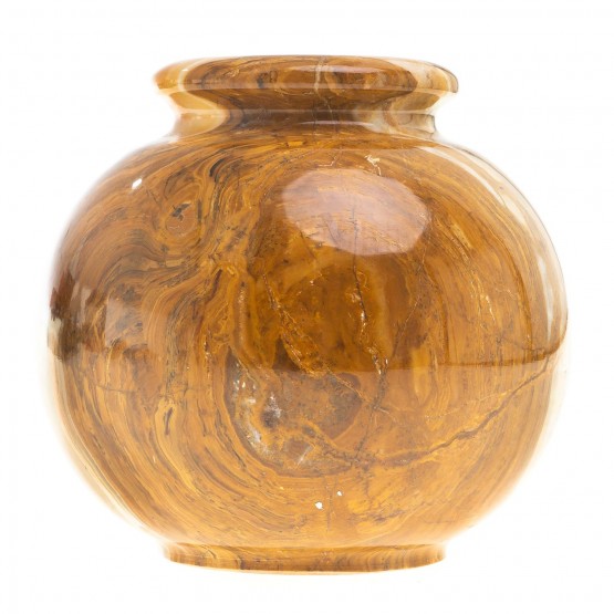 Горшочек из натурального оникса 10х10 см (4) / горшок каменный / декоративная ваза / подарок жене