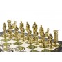 Шахматы настольные "Великая Отечественная война" доска 44х44 см мрамор змеевик с металлическими фигурами