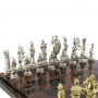 Шахматы подарочные "Древний Рим" доска 45х45 см из камня обсидиан фигуры металлические