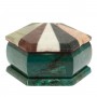 Шкатулка из камня "Шесть граней" с мозаикой 14,5х12,5х7 см / шкатулка для ювелирных украшений / для хранения бижутерии / шкатулка из камня