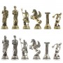Настольные шахматы "Олимпийские игры" доска 28х28 см из камня мрамор змеевик фигуры металлические