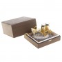 Подарочный набор из 2 стопок для водки "Лошадь с телегой" камень агат в деревянной коробке Златоуст