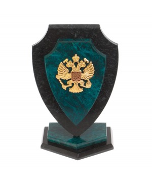 Сувенир "Щит с гербом России" камень змеевик 11х7х16 см 126801