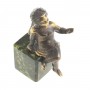 Статуэтка фигурка из бронзы "Ангел" на кубике из змеевика