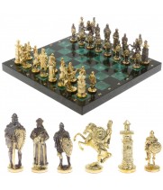 Шахматы подарочные "Богатыри" 40х40 см из змеевика 129644