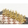 Набор шахмат "Лучники" доска 28х28 см мрамор лемезит фигуры цвет золото-серебро / Шахматы настольные / Настольная игра / Шахматы сувенирные