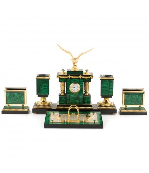 Настольный набор "Орел" из малахита 120467