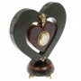 Декоративные часы «Сердце с ангелом» из змеевика и мрамора