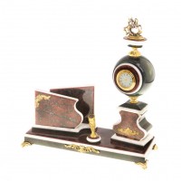 Канцелярский набор с визитницей "Георгий Победоносец" змеевик красный 116676