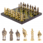Шахматы настольные "Богатыри" змеевик бронза 40х40 см 119025