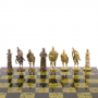 Шахматы настольные "Богатыри" змеевик бронза 40х40 см 119025