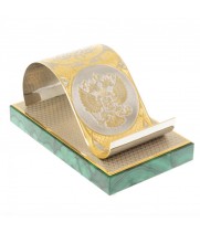 Подставка под телефон "Герб России" из малахита Златоуст 130054